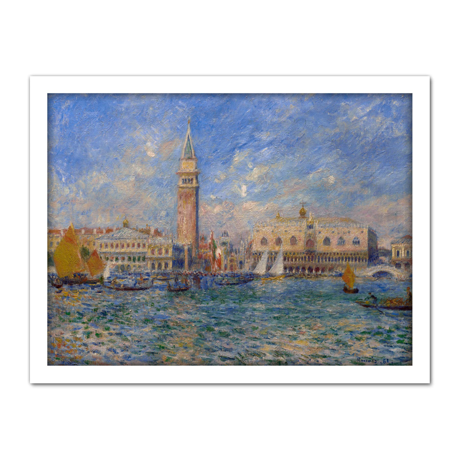 Artery8 Renoir Venice The Doges Palace 1881 Painting Artwork Framed Wall Art Print 18X24 Inch