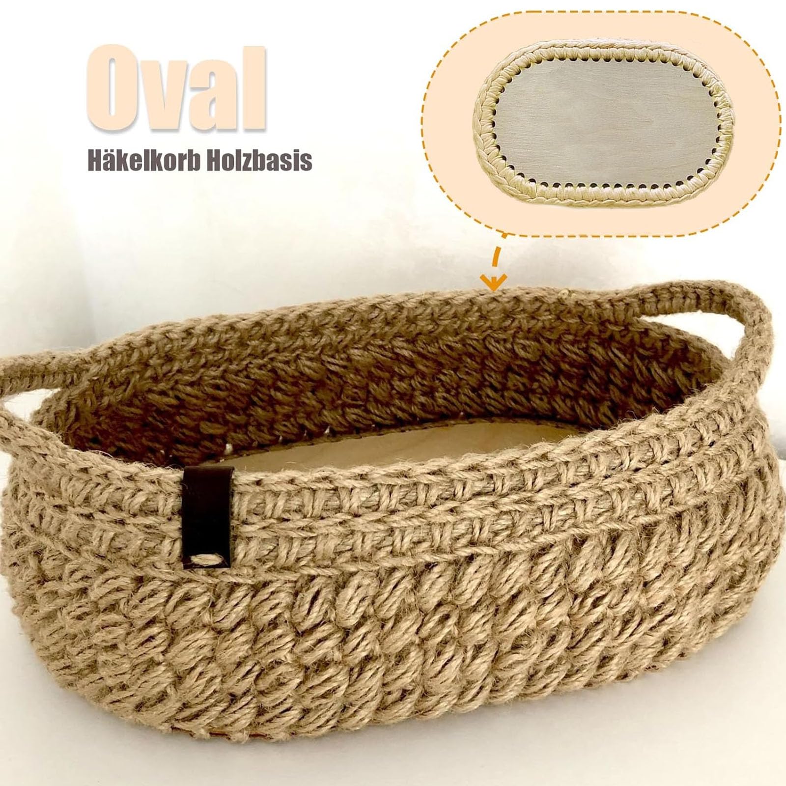 Lot De 6 Fonds De Panier En Bois Pour Crochet - Formes Ronde Et Ovale, DIY, Décoration, Tissage - 7