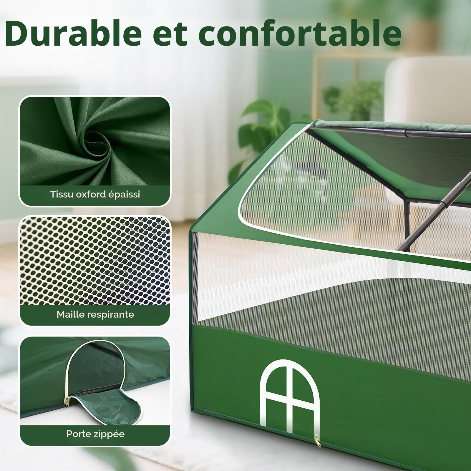Parc de jeu portable pour petits animaux, parc de jeu pour lapin, cochon d'Inde pour intérieur et extérieur, poulailler portable avec sol imperméable pour cochon d'Inde, poulet, hamsters, hérissons