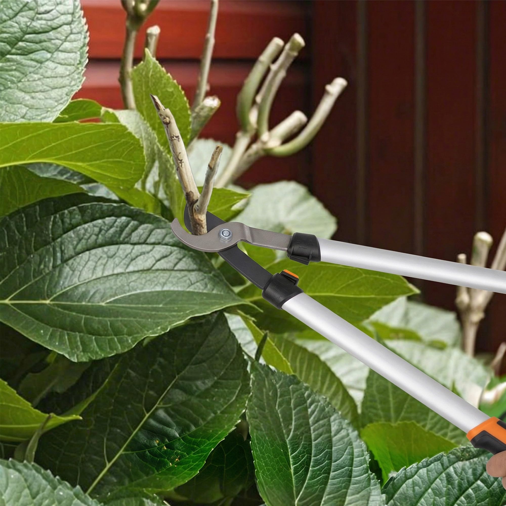 Outsunny Set da Giardinaggio 4 Pezzi Cesoie Troncarami Forbici Potatura Seghetto Pieghevole Lame Affilate Manico Alluminio