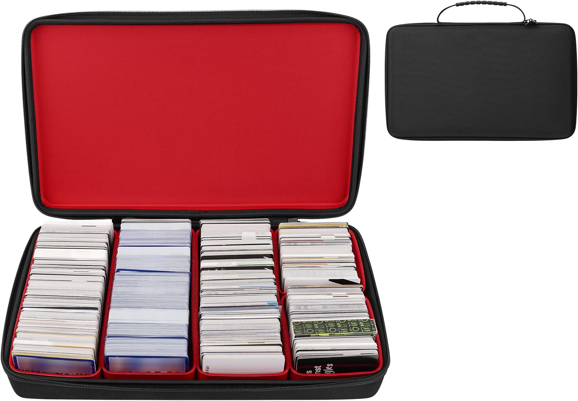Large Card Storage Case Holds up to 3000+ Cards, Compatible with MTG Cards.Also suitable for Football Basketball Sport Card.Playing Card Travel Carrying Box Comes with Adjustable Shoulder Strap.