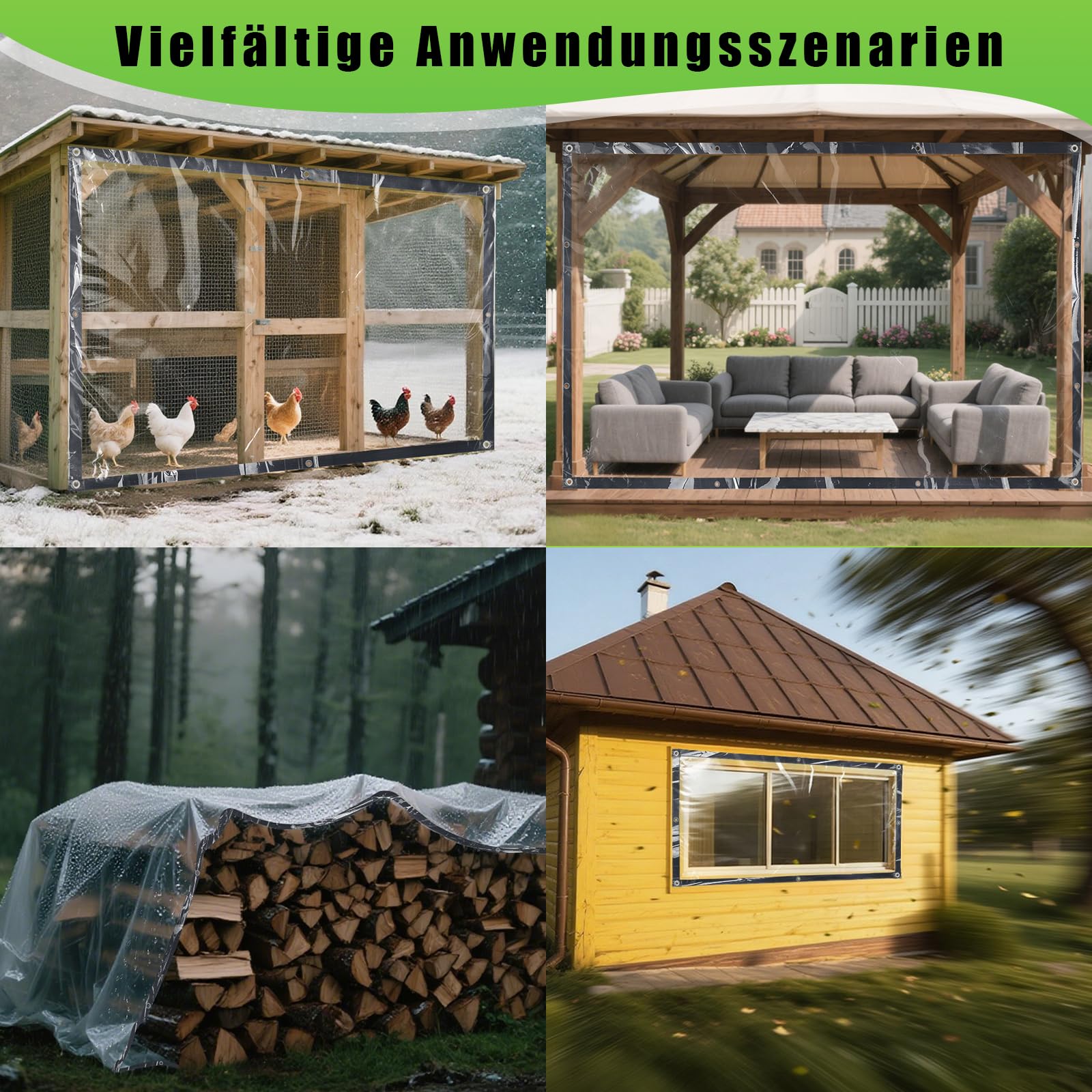 SDFVSDF Plane Transparent Mit öSen, Wasserdichte A Produktbild-Vorschau 8