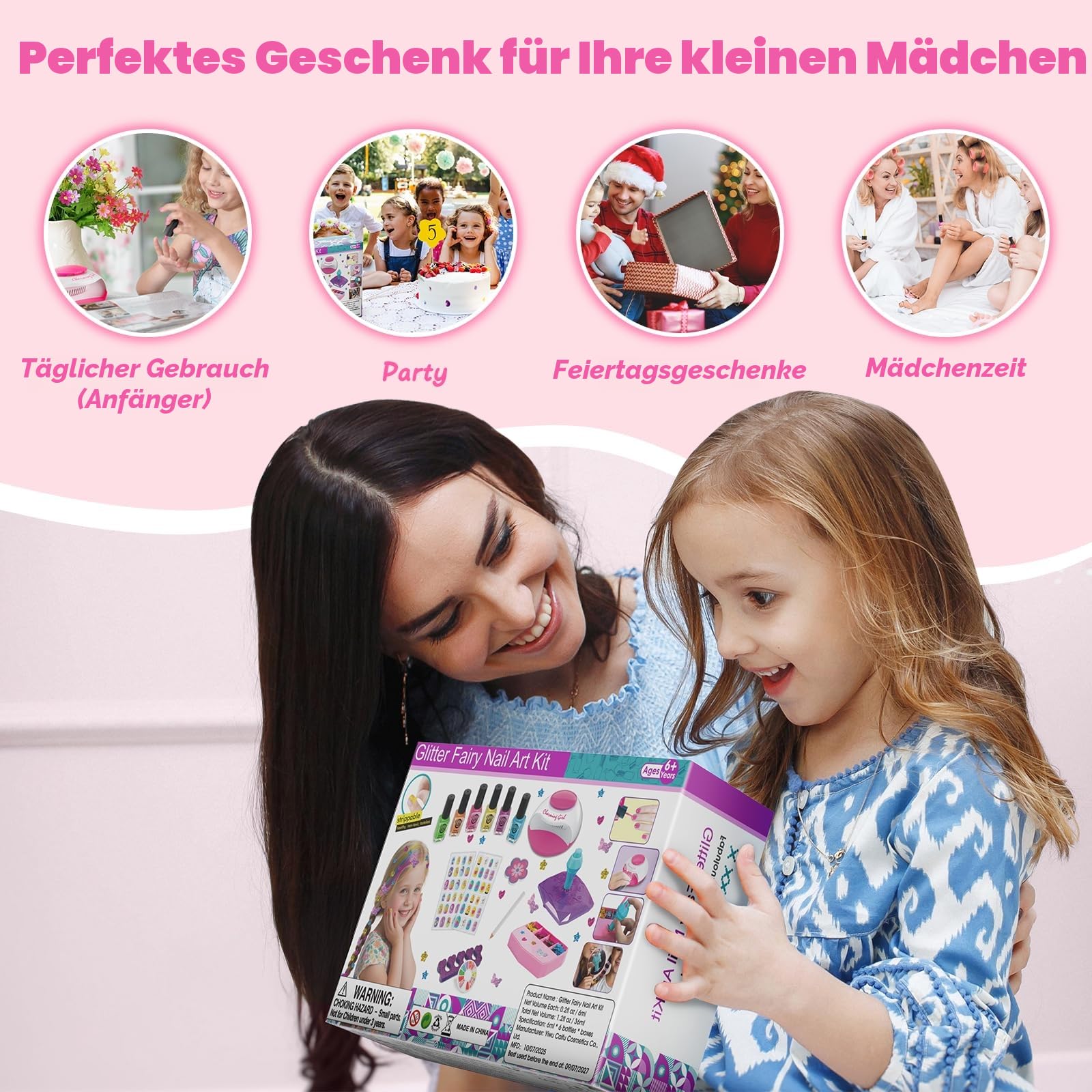 LemonDream Nagelstudio Kinder Mädchen Geschenke Mädchen 7-12 Jahre Nagellack Kinder Spielzeug Geschenke Schminke für Geburtstag Weihnachten Halloween Party