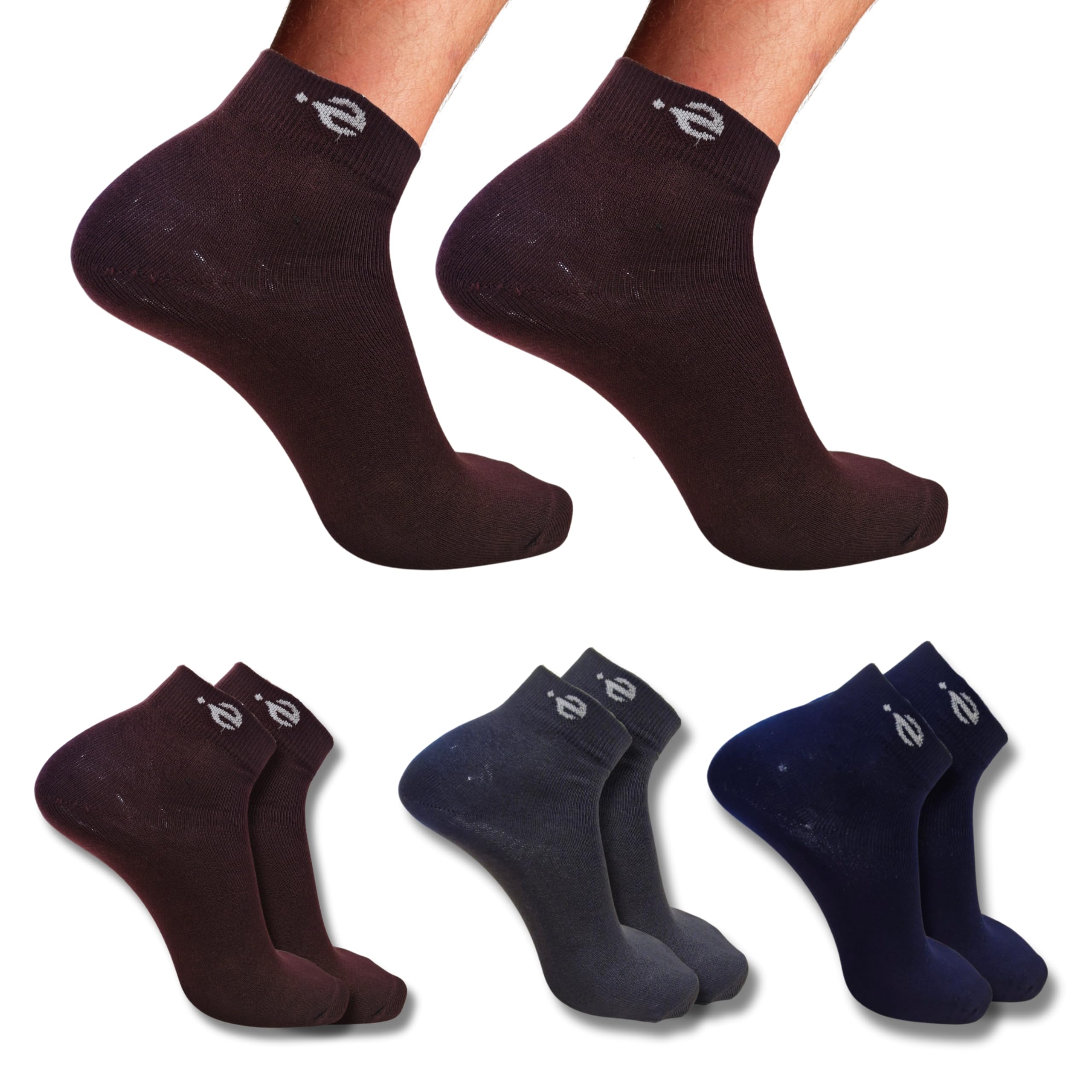 Ecosync Bamboo Socks - 80% Bamboo, Moisture-Wicking, Anti-Bacterial, Diabetic Pain Relief, Soft & Durable, Seamless Design, Eco-Friendly - Combo Pack of 3 (Cotton Mel, Anthra Mel, Navy)-image-16