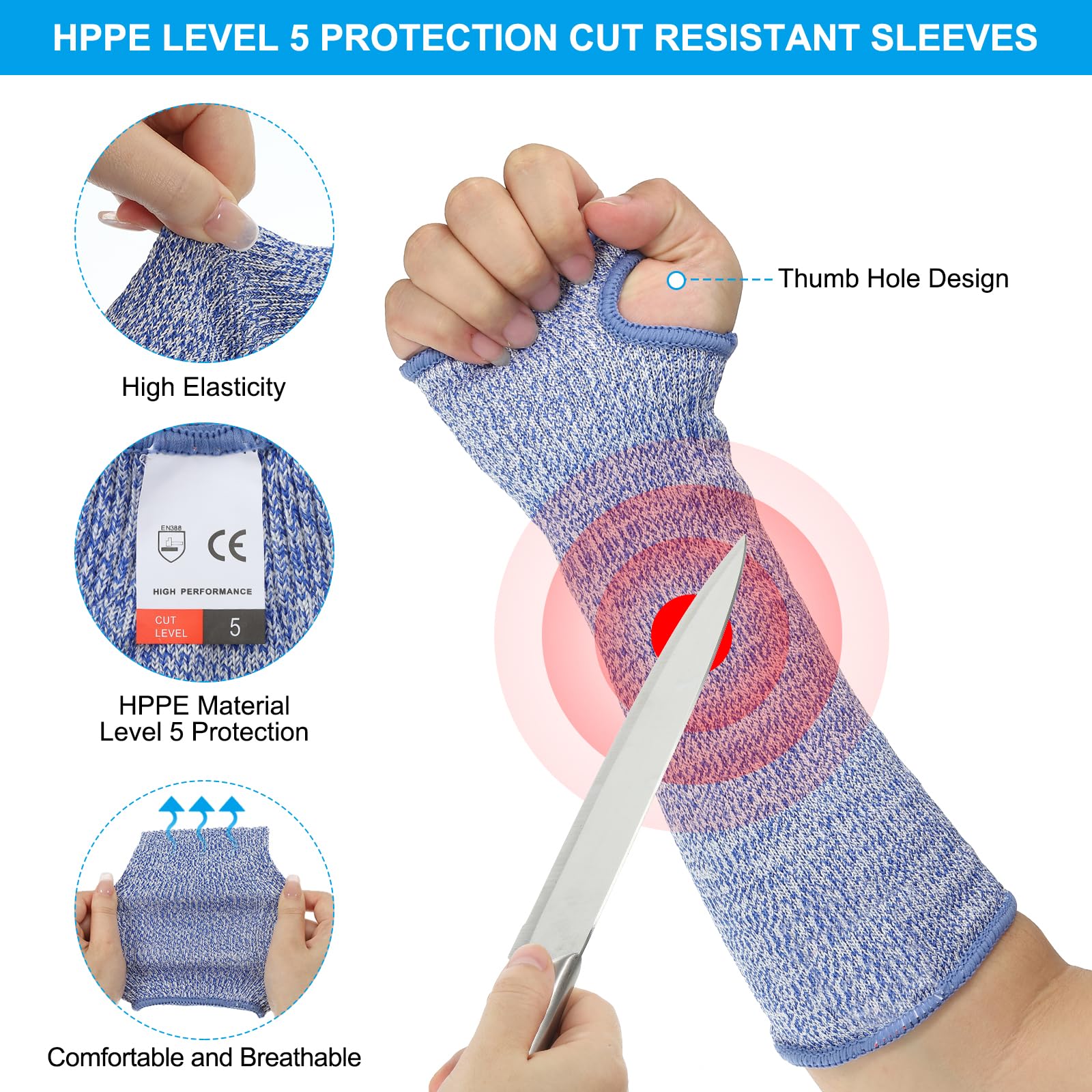 PATIKIL 14 Inch Cut Resistant Sleeve - Image 3