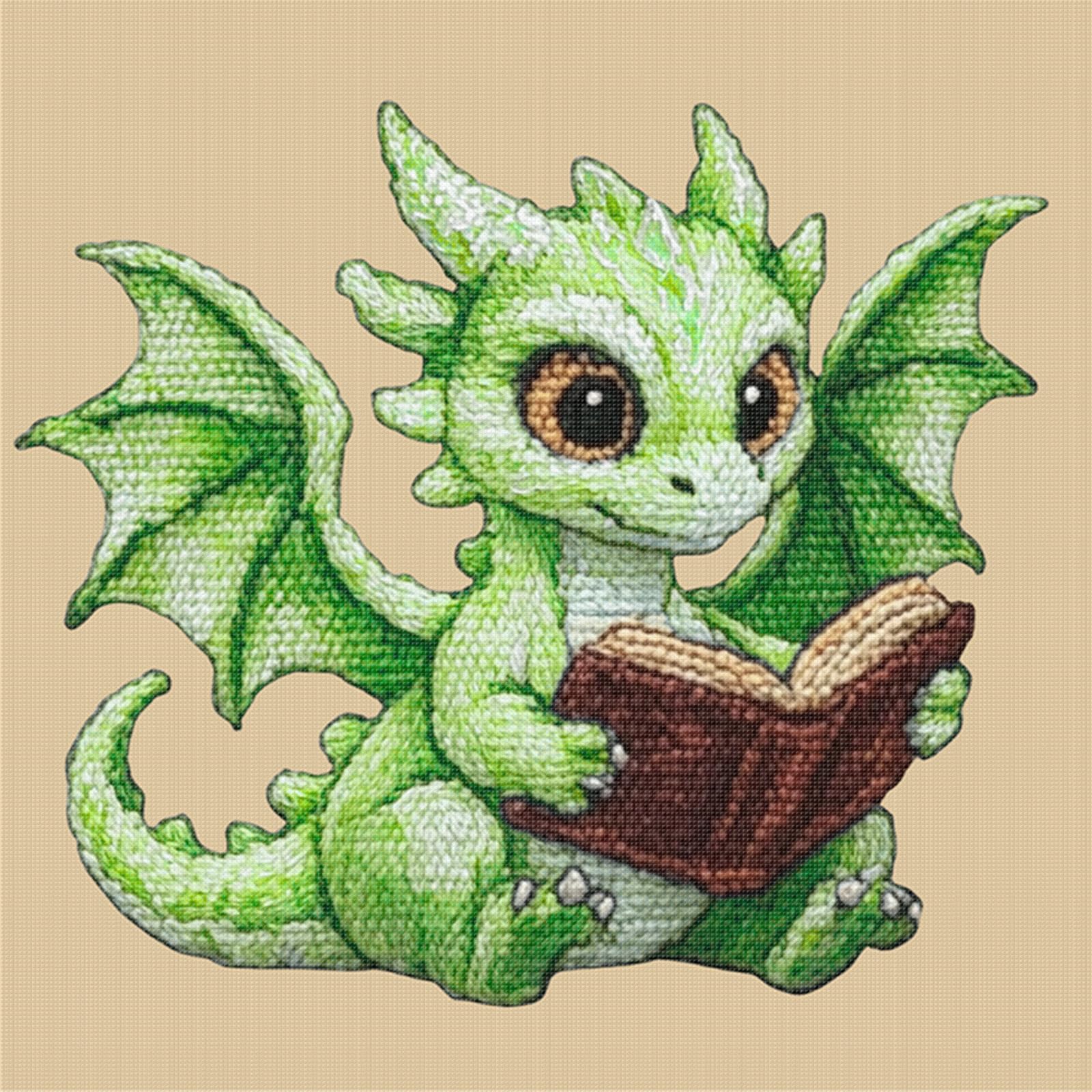 Green Book Dragon 14Ct Diy Embroidery Kit 11.81X11.81inch