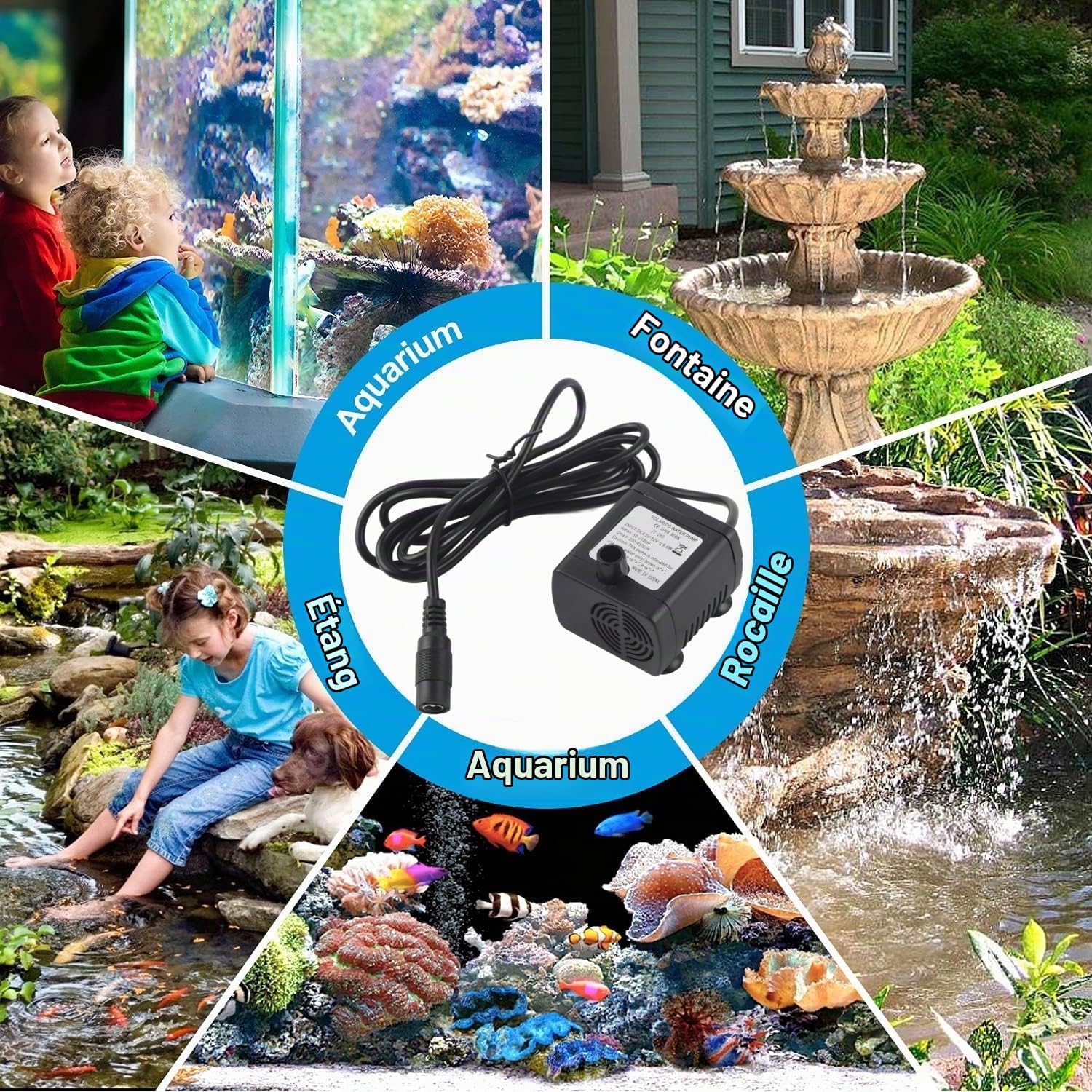 Pompe À Eau Solaire Dc 12 V, Pompe À Eau Submersible, Mini Pompe De Fontaine De Remplacement Avec Fil De Tube Pour Fontaine Pour Animaux De Compagnie, Aquarium, Aquarium,