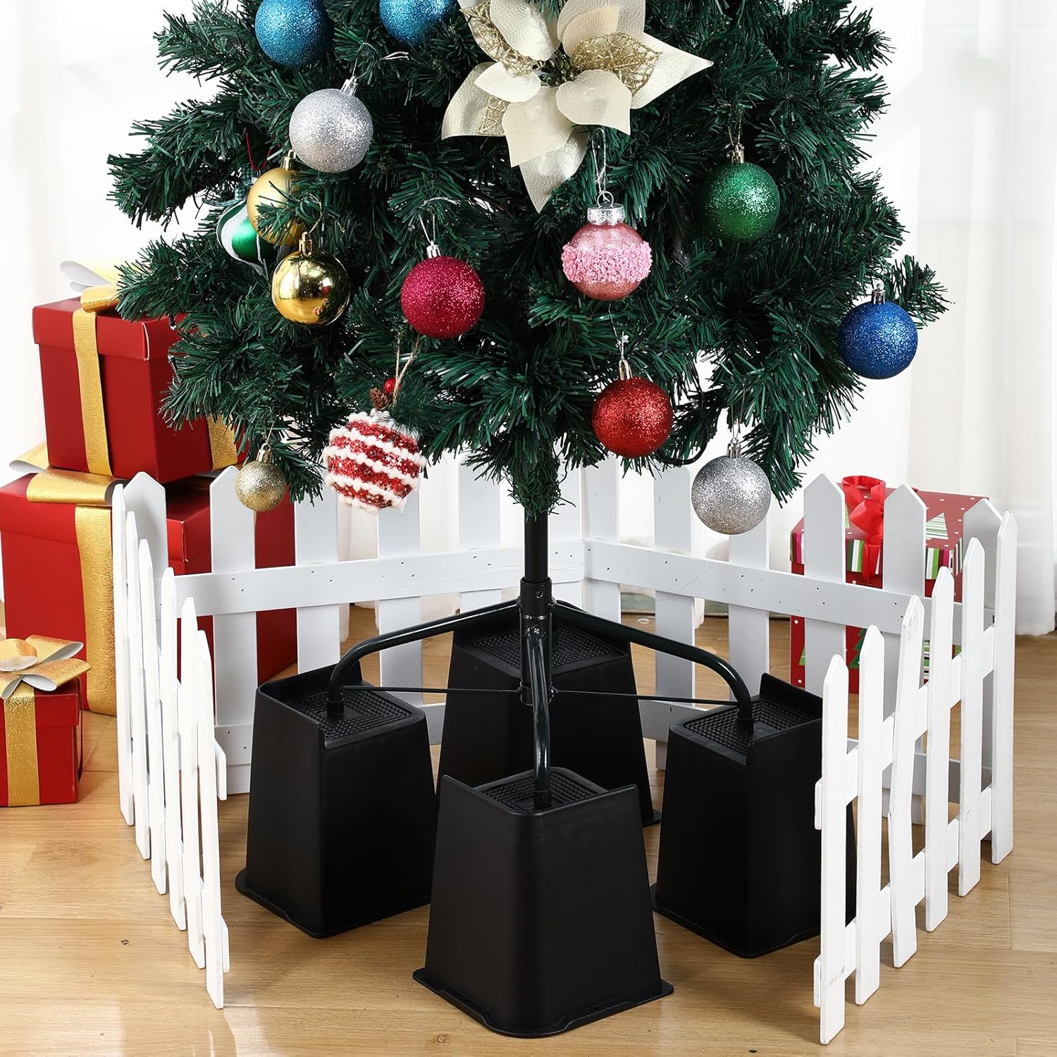 Amyhill Christmas Tree Riser Stand 6 Inch Christmas Plastic Tree Stand Set of 4 Square Black Bed Risers Ideal for Elevating Trees Decor Furniture During Holidays Amyhill Christmas Tree Riser Stand 6 Inch Christmas Plastic Tree Stand Set of 4 Square Black Bed Risers Ideal for Elevating Trees Decor Furniture During Holidays