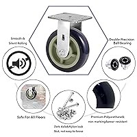 Vista 66 de Caster Wheels 8 inch Heavy Duty Casters, Industrial Casters with Polyurethane Wheel and Precision Ball Bearing-1200 Lbs Per Casters-Widely Used in