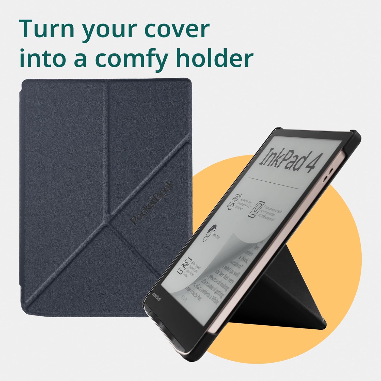 PocketBook 7.8" Origami Cover for InkPad 4, InkPad Color 3, InkPad Color 2 (Black)