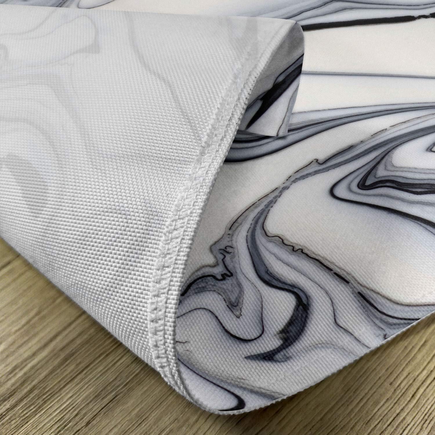 Ambesonne Marble Print Place Mats Set of 4, Trippy Mix of Colors Unusual Forms Creative Paintbrush Style Image, Washable Fabric Placemats for Dining Table, Standard Size, Black Grey