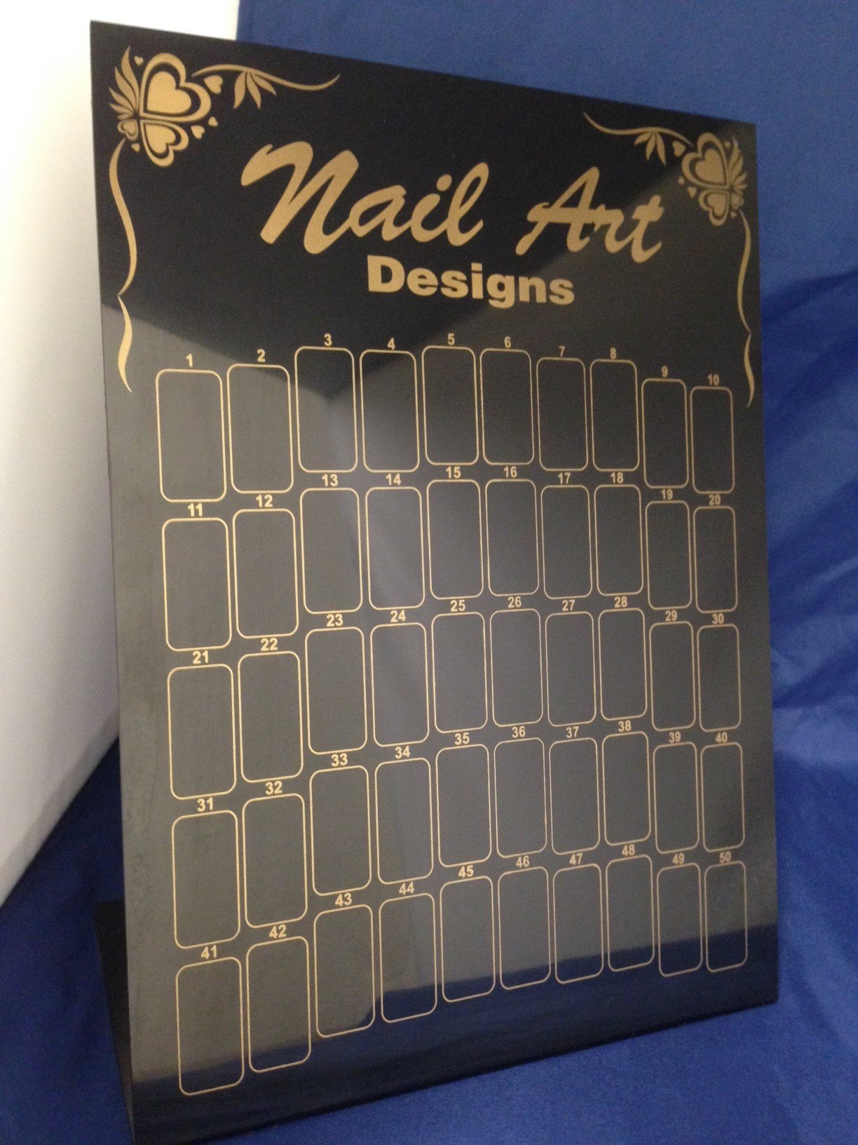 Black Nail Art Designs 50 Slot Nail Tips Display Board (Quantity: 5 Pieces)