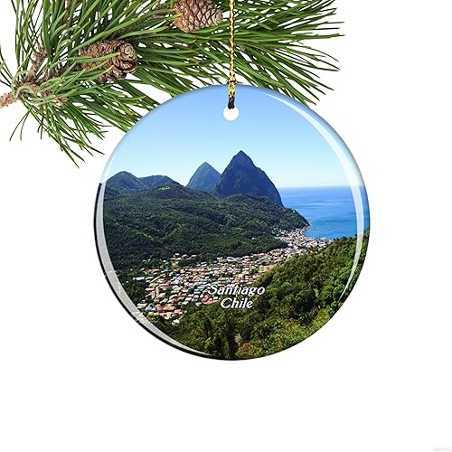 Chile Santa Lucia Hill Santiago Christmas Ornament, Christmas Tree Ornaments, Souvenir Gift, Christmas Tree Decorations Ornament, Gift for Chile Santa Lucia Hill Santiago Christmas Ornament, Christmas Tree Ornaments, Souvenir Gift, Christmas Tree Decorations Ornament, Gift for
