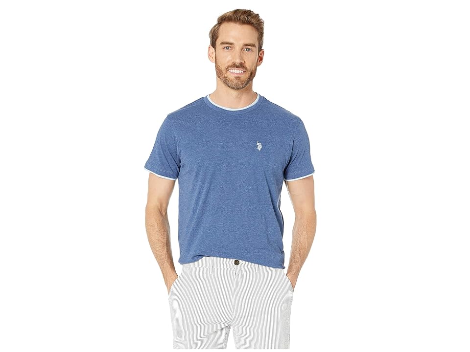 

U.S. POLO ASSN. Double Ringer Crew (Summer Navy Heather) Men's Clothing