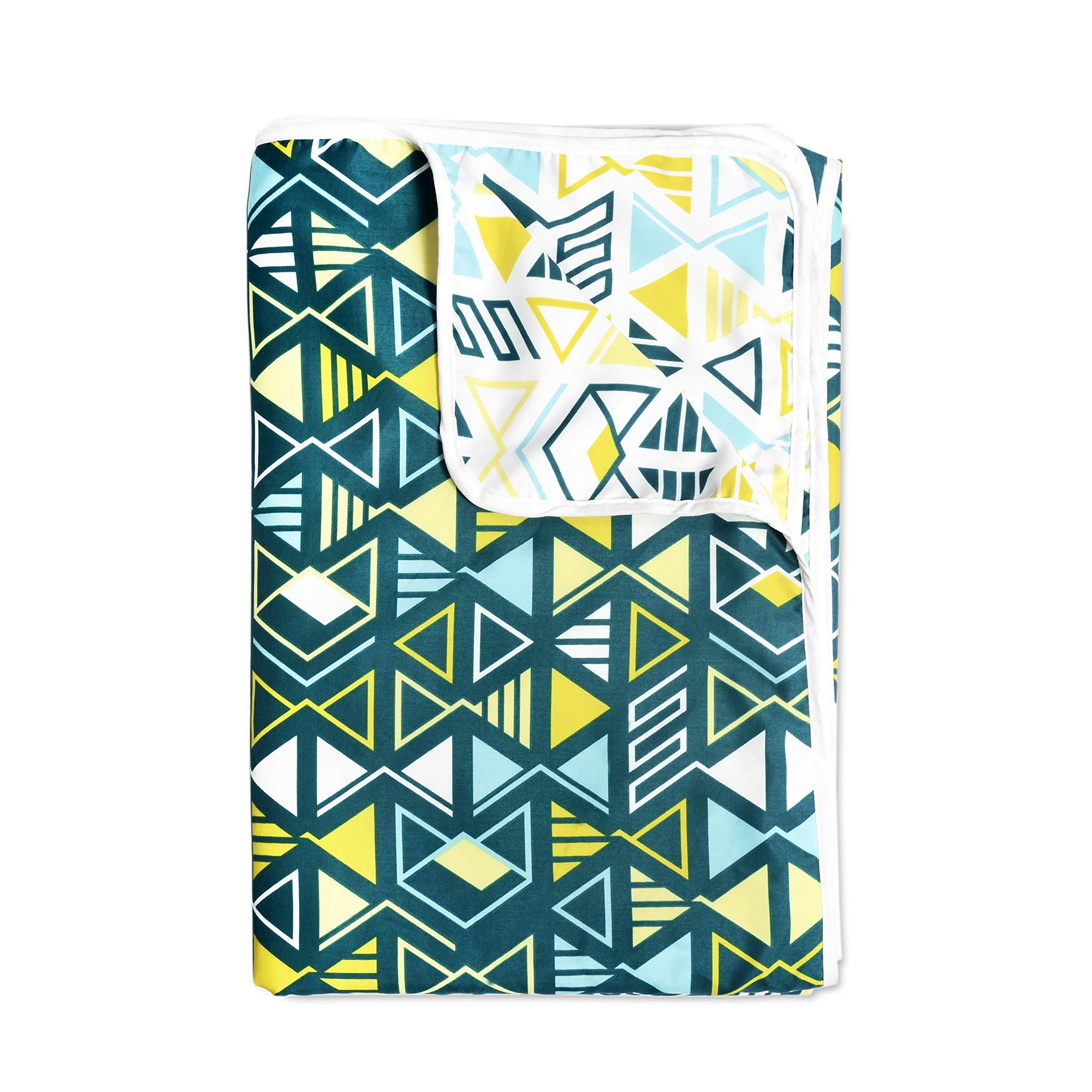 Divine Casa 120 GSM Polyester Reversible Lightweight Printed Double Bed AC Dohar Blanket - Green and Yellow 1