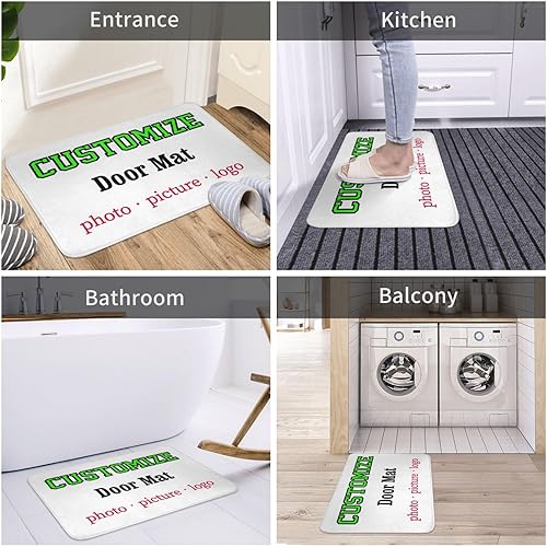 Miniatura 6 de Tapete personalizable de bienvenida de entrada, alfombras de cocina con logotipo e imagen de logotipo, tapete personalizado para puerta de piso