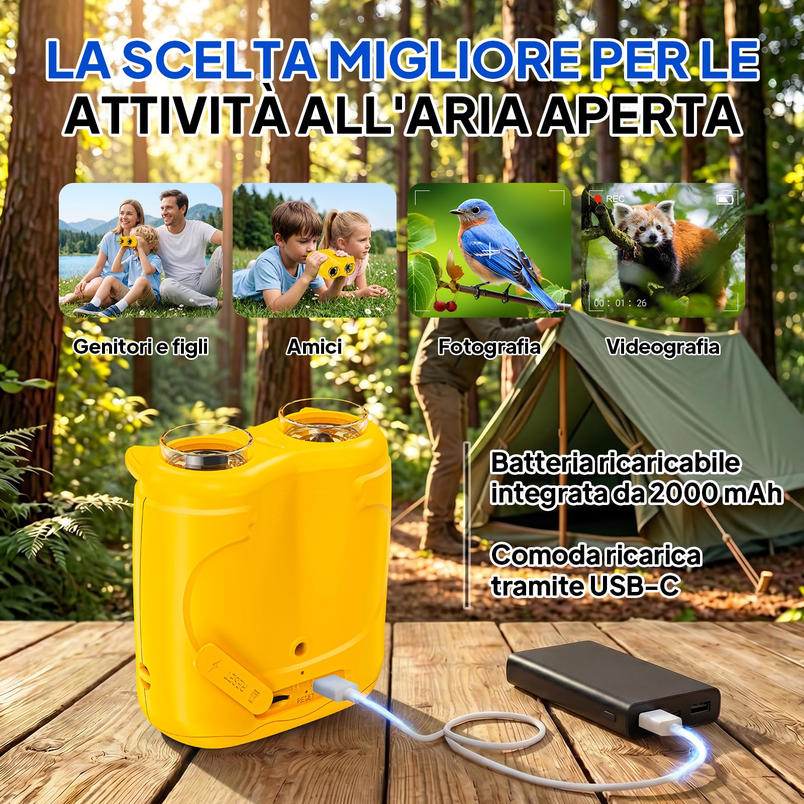 Ashfly Microscopio y telescopio 2 en 1 para niños, 1000 x USB 2 en 1, microscopio de Bolsillo portátil, Pantalla 4K de 2,0 Pulgadas, 10 aumentos, Science al Aire Libre a Partir de 3 años, Naranja