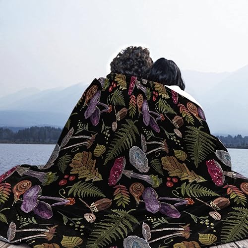 Miniatura 6 de Nagasena Manta de hongos del bosque salvaje, manta cálida para cama para sofá y mascota, ultra lujosa, cálida y acogedora para todas las estaciones,