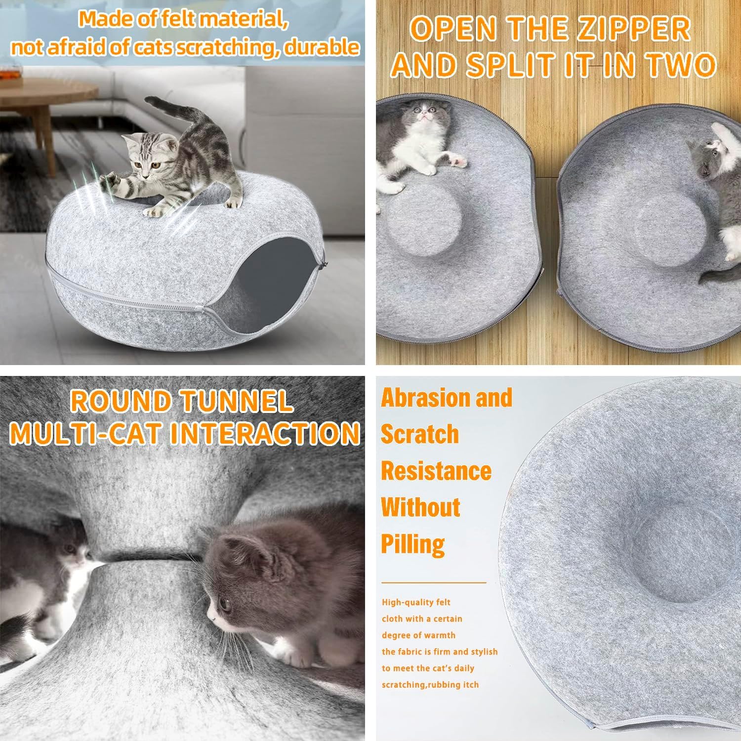 CYDZFWZY Cat Tunnel Bed, Peekaboo Cat Cave, Cat Tunnels