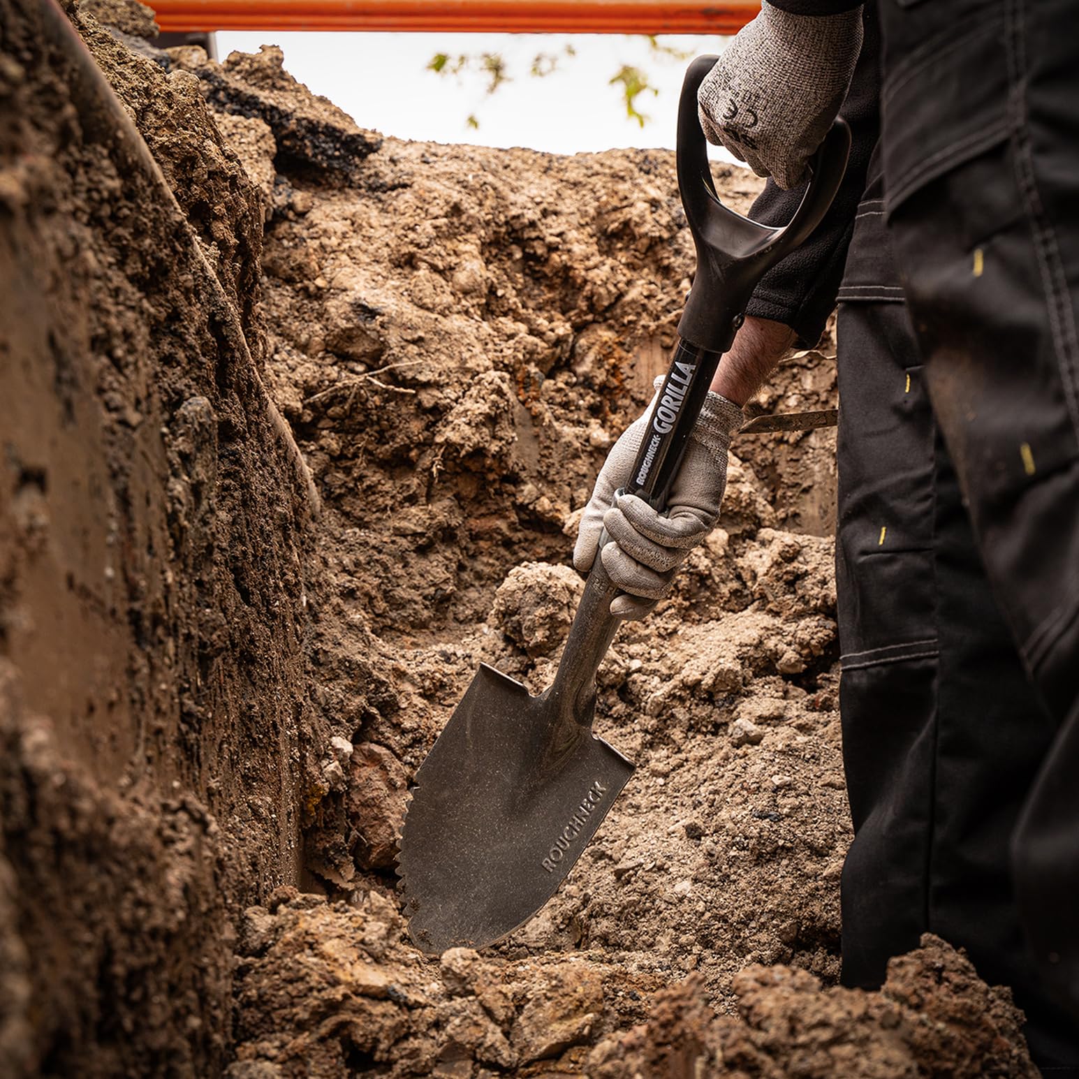 Roughneck Gorilla Sharp-Edge Micro Shovel, Heavy-Duty Round Blade - Image 4