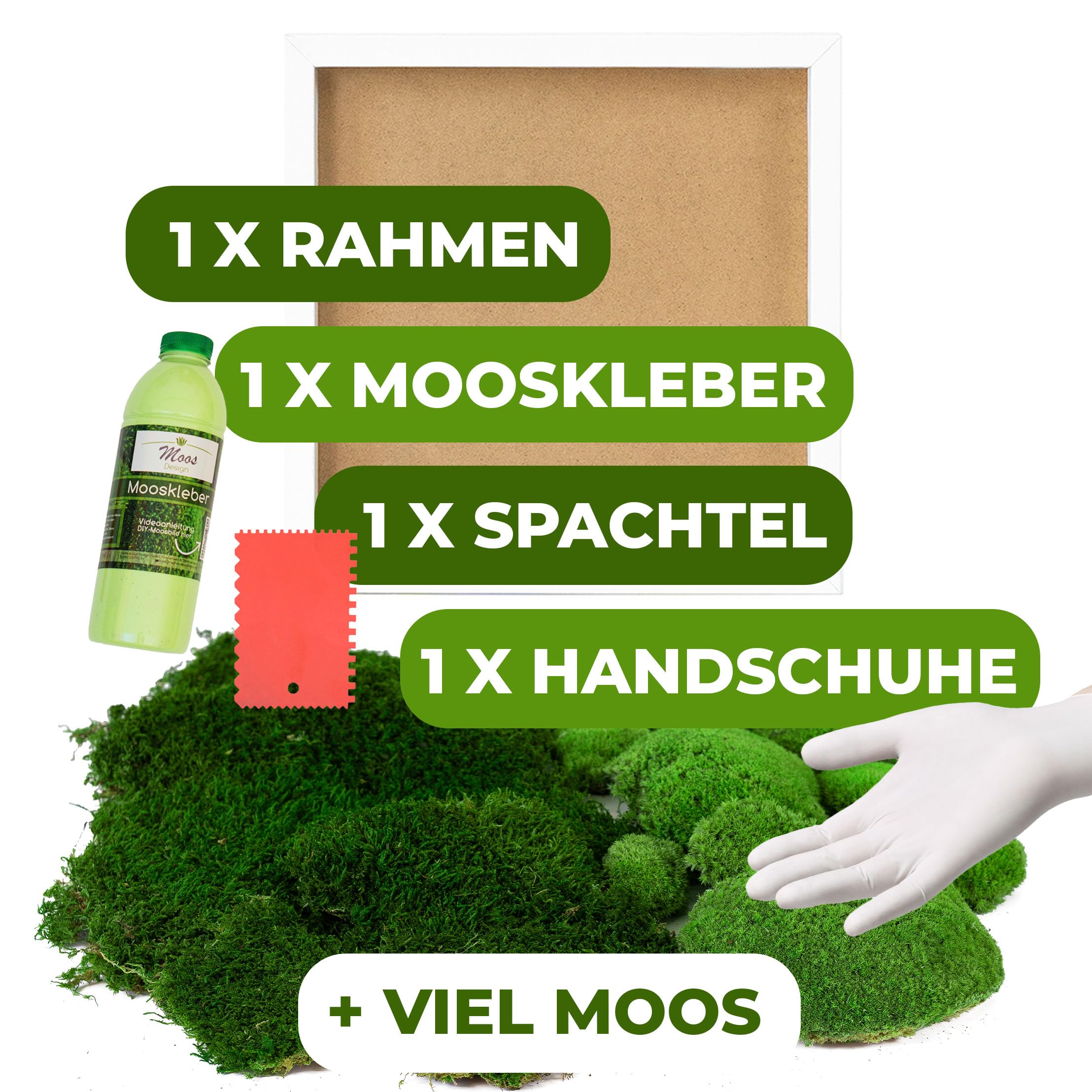 Kit de peinture à coller soi-même - Cadre en bois (blanc, 35 x 35 cm)