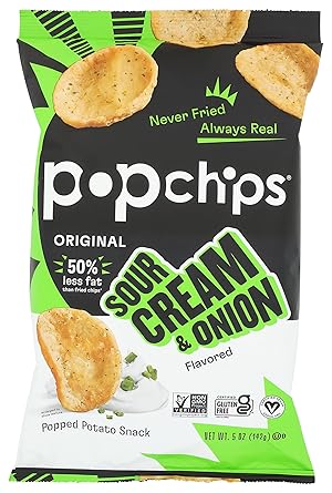 Popchips Sour Cream & Onion Potato Chips, 5 Oz