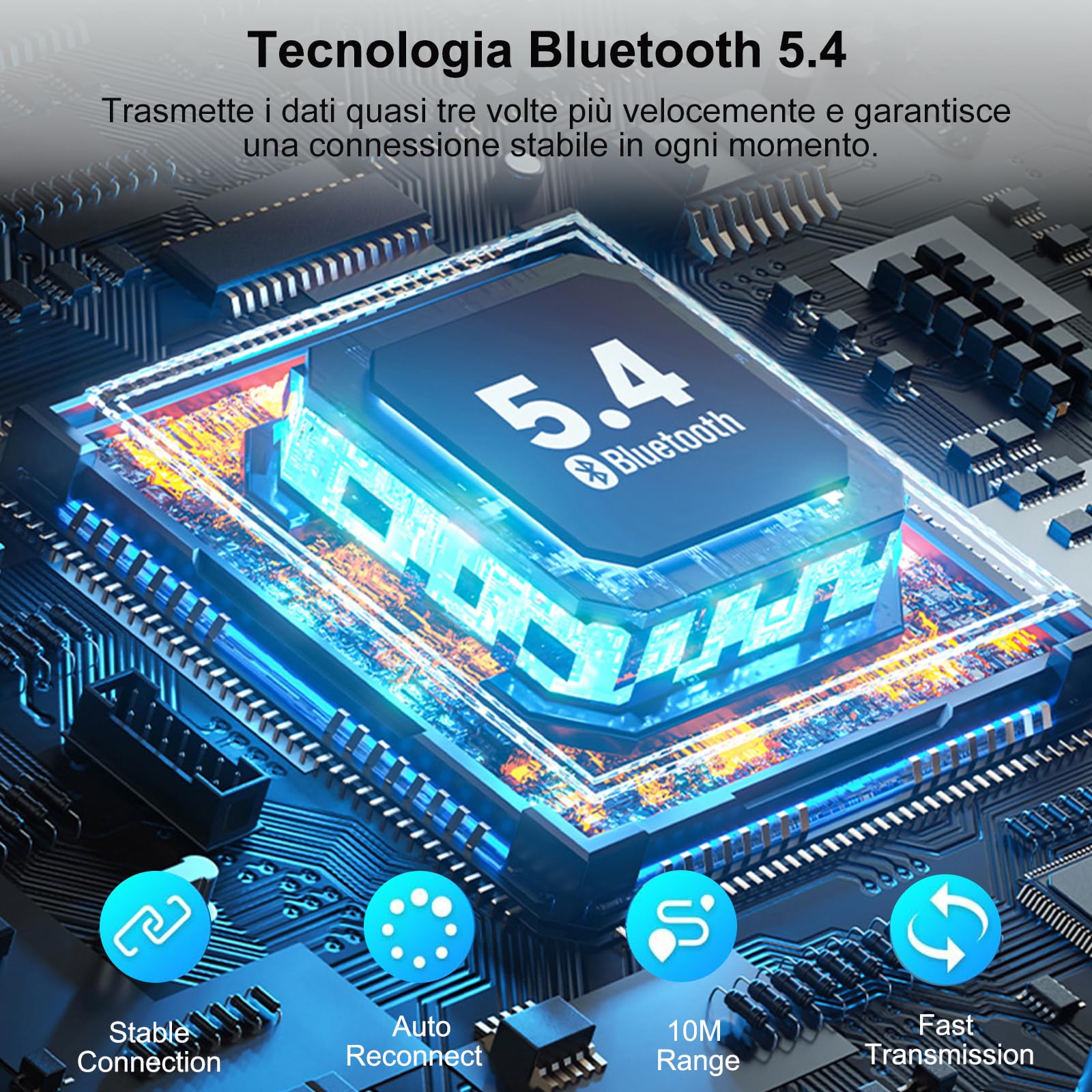 Adattatore Bluetooth V5.4 per TV audio su cuffie, trasmettitore 2 in 1, con jack AUX 3,5 mm e 14 ore di riproduzione