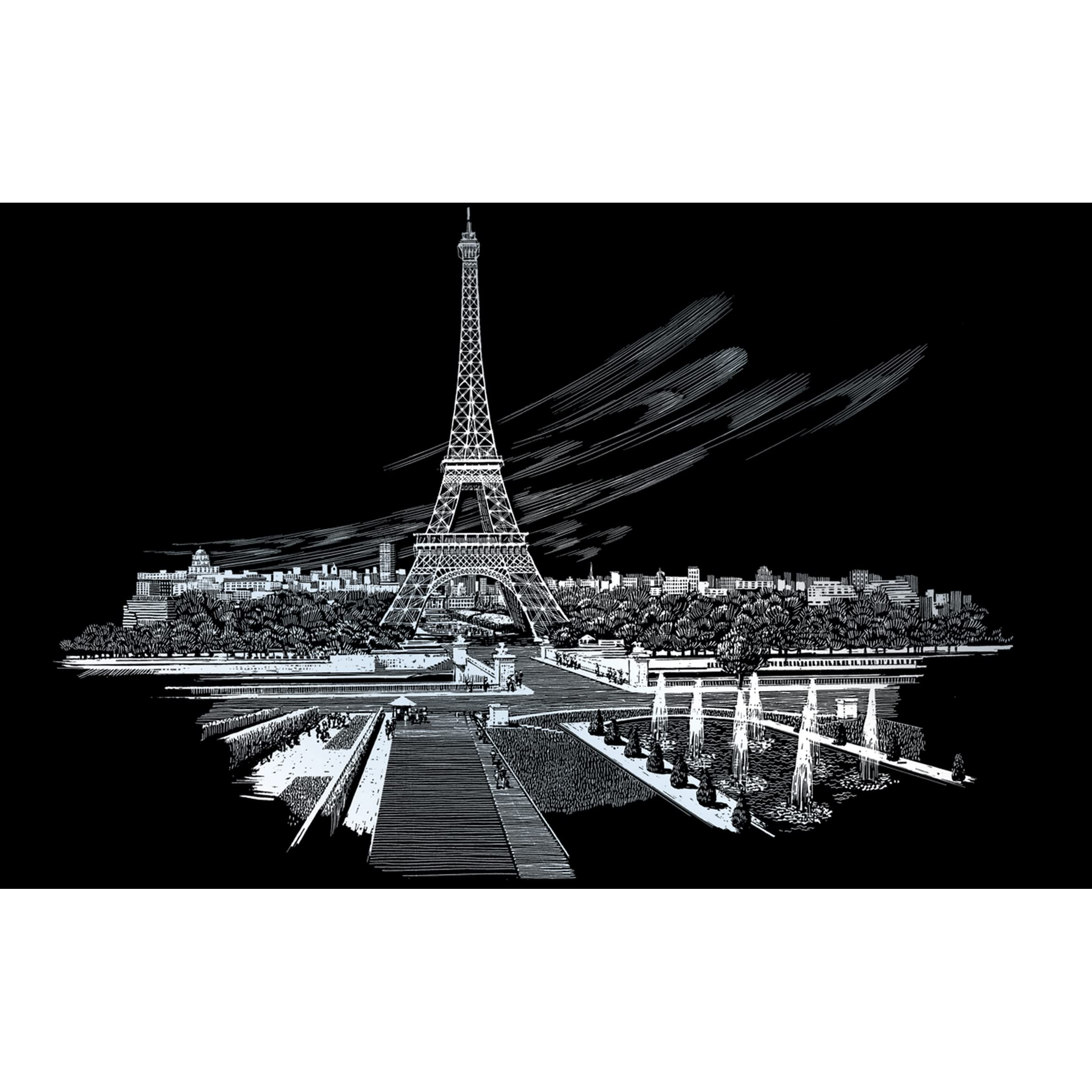 Pracht Creatives Hobby 4674-28261 Scratch Painting kit, Eiffel Tower