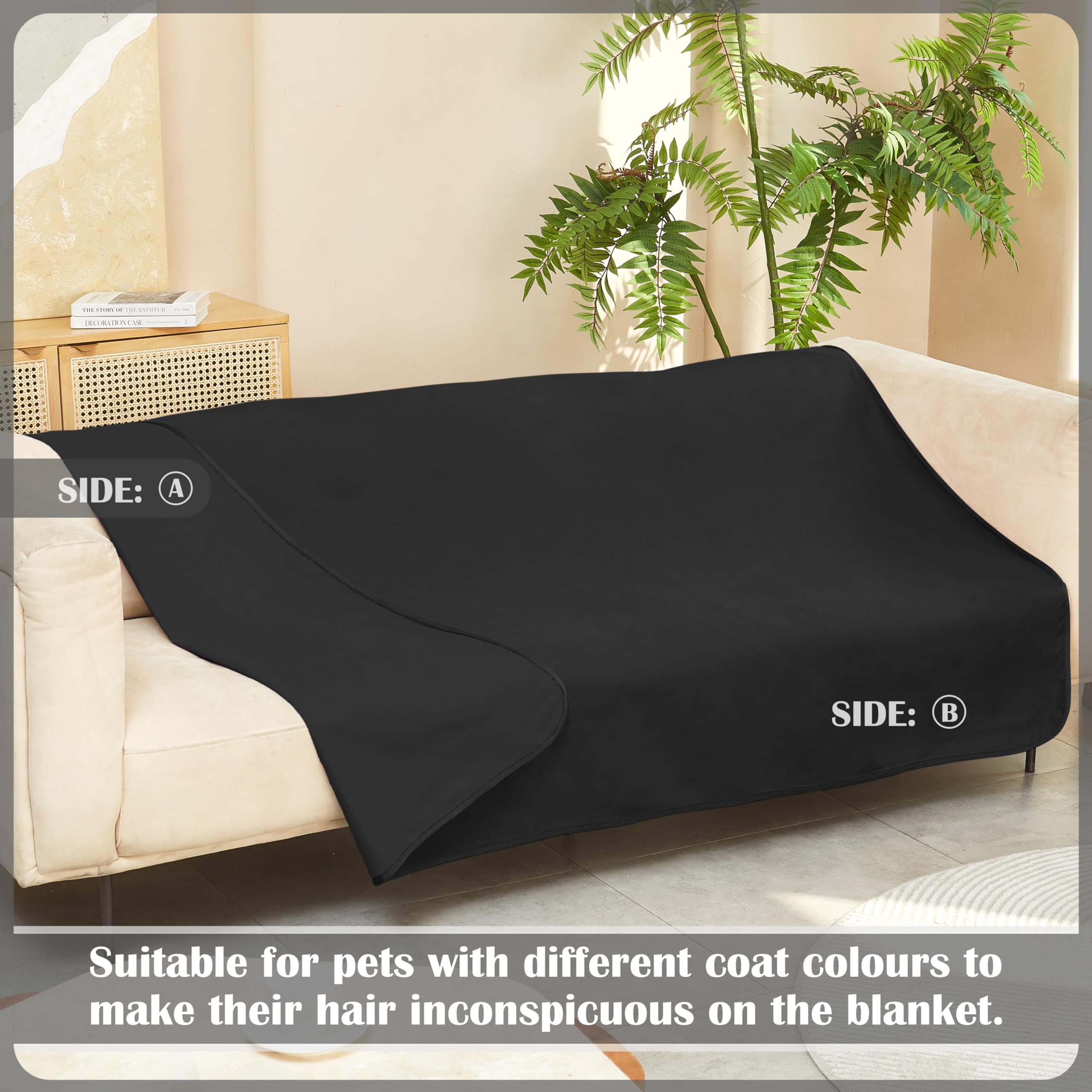 Catalonia Classy Couverture imperméable pour lit intimité, couverture d'amour, imperméable, anti-salissure, pour adultes, taille XL, 203 x 152 cm, noir