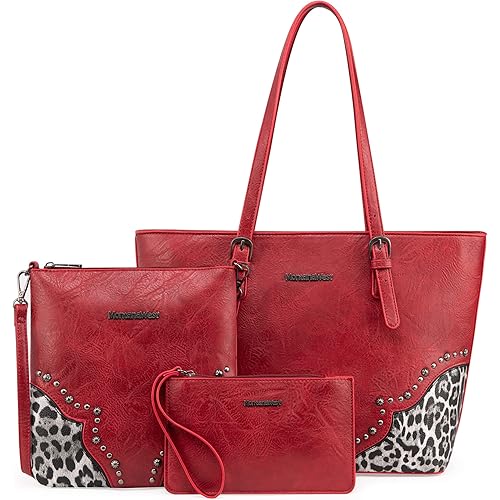Montana West Purses for Women Tote Bag 3Pcs Set Leopard Print Satchel Handbags