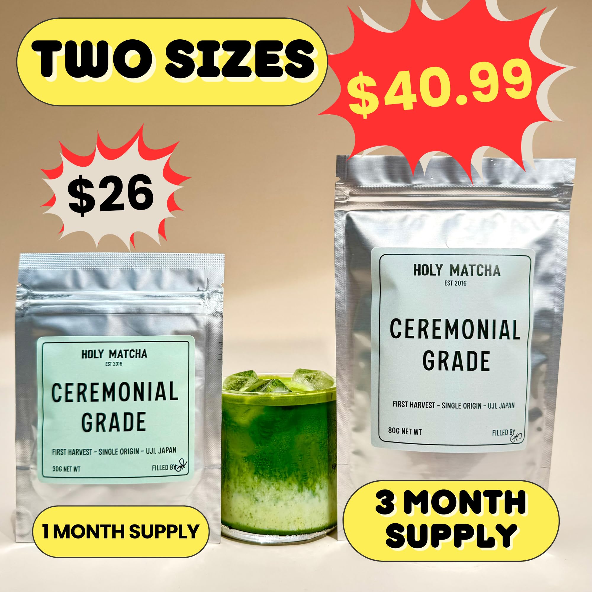 Holy Matcha Ceremonial Green Tea Powder from Kyoto Japan Antioxidant Superfood with L-Theanine for Natural Energy Focus 80 — view 7