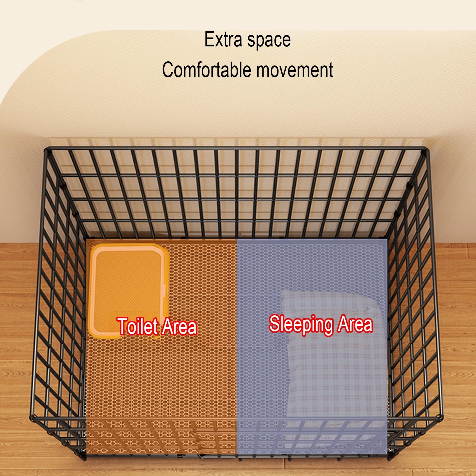 Cage Pliable Chien Caisse Pliante en Fil de Fer Epais pour Chiens de Petite et Moyenne Taille Facile à Installer, Bon Rangement Noir Blanc(White,83 * 61 * 69cm)