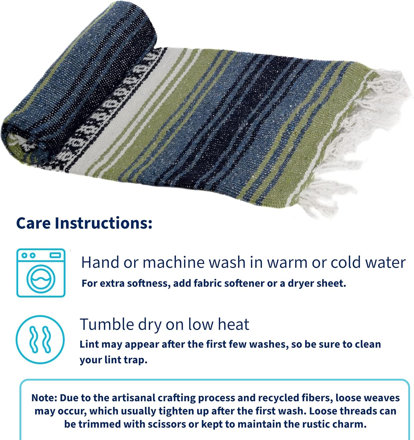 La Montana Authentic Mexican Blanket (10-Pack) - 74in x 50in Woven in Mexico - Falsa Throw for Yoga Studio, Picnic/Camping/Beach, Saddle Blanket, Bed/Home Decor (Assorted Neutrals)