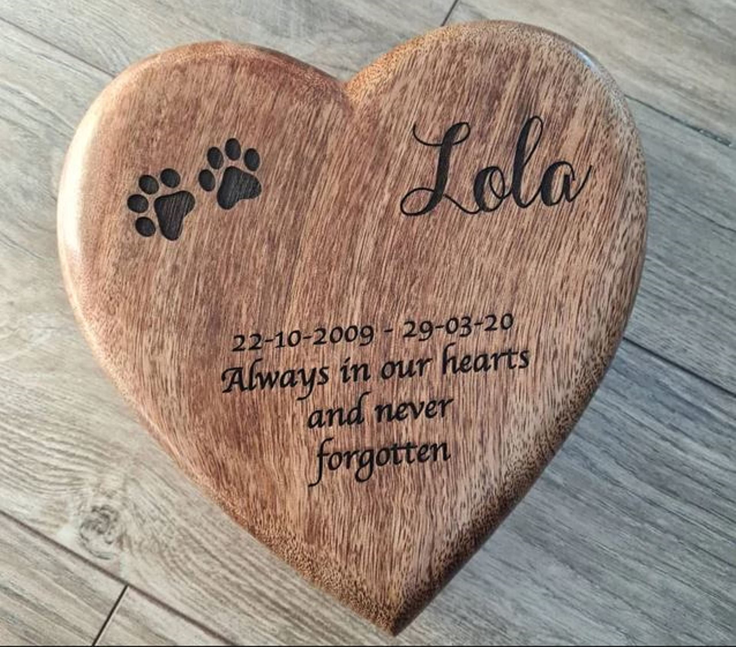 DnU Avenue Personalized Engraving Wooden Cremation Urn Heart Shape, Handmade Keepsake for Ashes, Biodegradable Burial/Funeral Urns for Pet Ashes & Human Ashes, Large- 8x7x2 Inches, 45 Cu/in