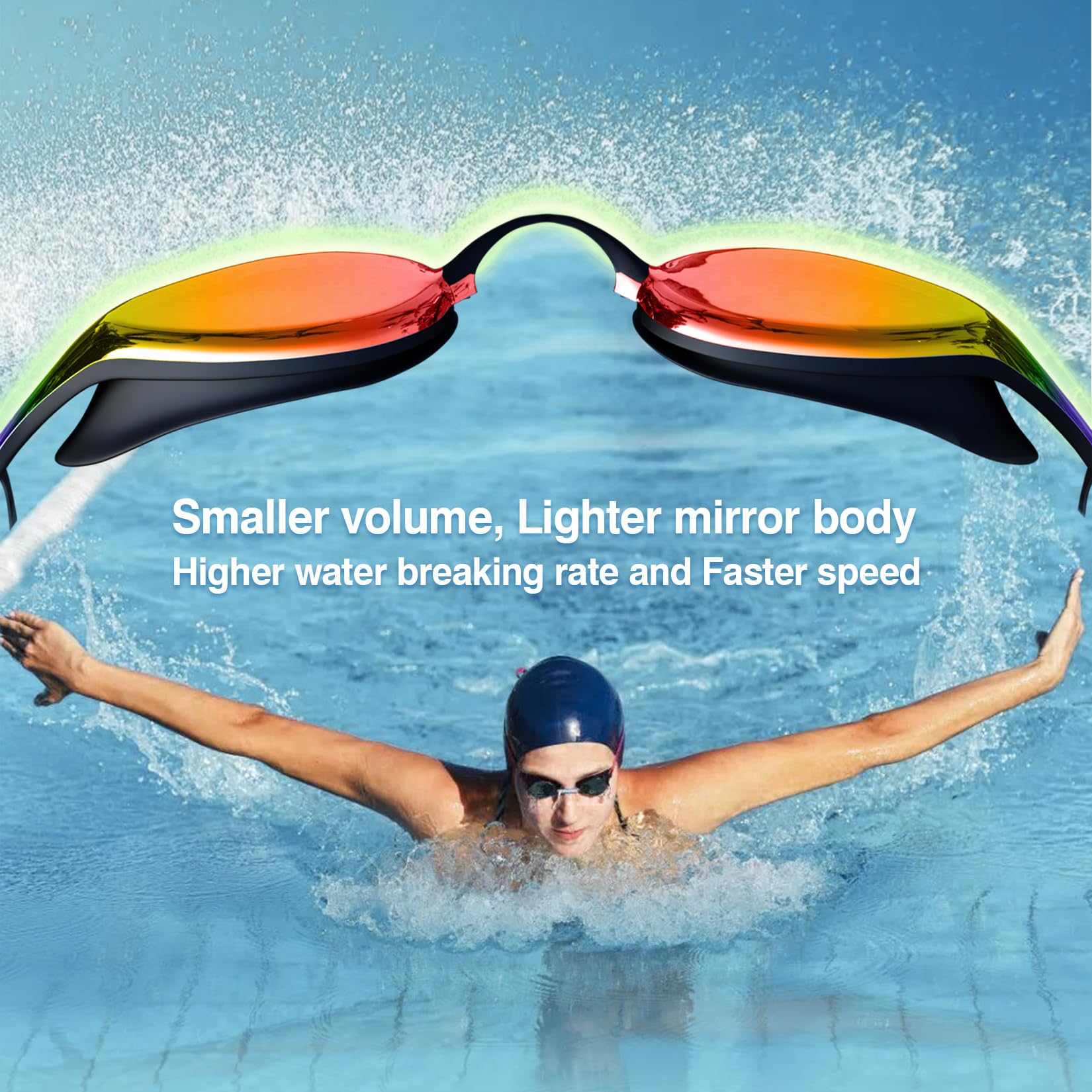 Dizokizo Swimming Goggles No Leaking Anti-Fog UV Protection Adjustable Professional Swim Goggles for Adult Men Women - Image 4