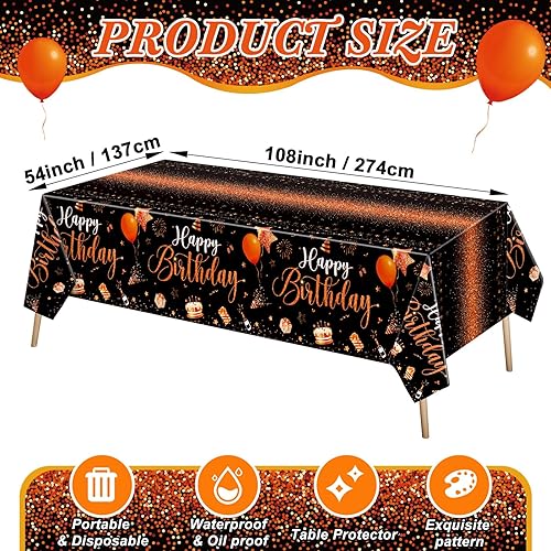 Vista 113 de Tudomro 3 manteles rectangulares de plástico para decoración de fiesta de cumpleaños, para mujeres y hombres, suministros de fiesta de baby shower