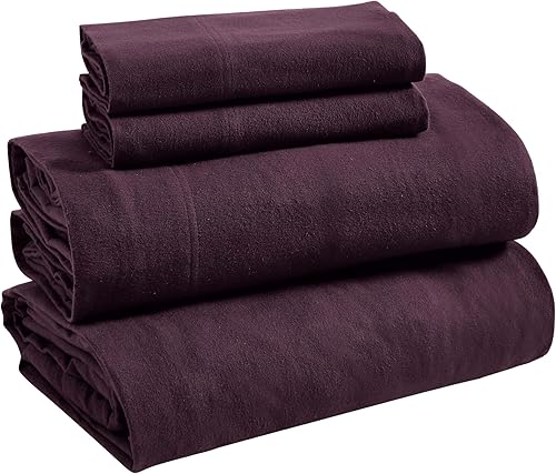 Miniatura 2 de Juego de sábanas de algodón con franela superior, franela, Púrpura, gemelo