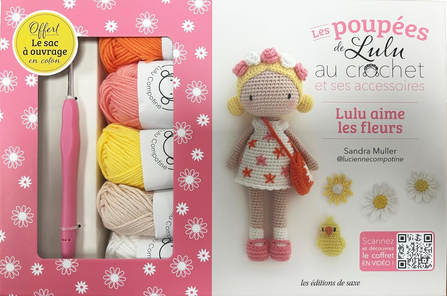 kit crochet poupée amigurumi fil + livre + vidéo