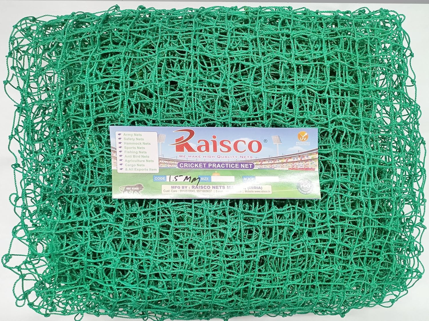Raisco Cricket Practice/Boundary Fencing Football/Futsal/Handball Sports Ground Net Safety net Size:2mm-5 * 10-Blue