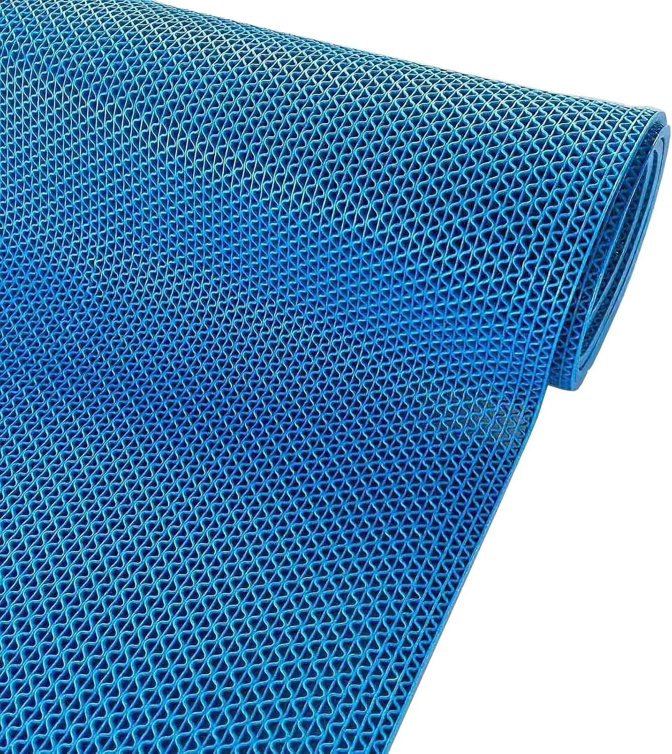 BHGFYXBS Drainage Floor Mat, 5.5Mm Thick Non-Slip Commercial Floor Mat, Pvc Drainage Mat For Bathroom Kitchen, Can Be Cut,Blue-120cm x 120cm