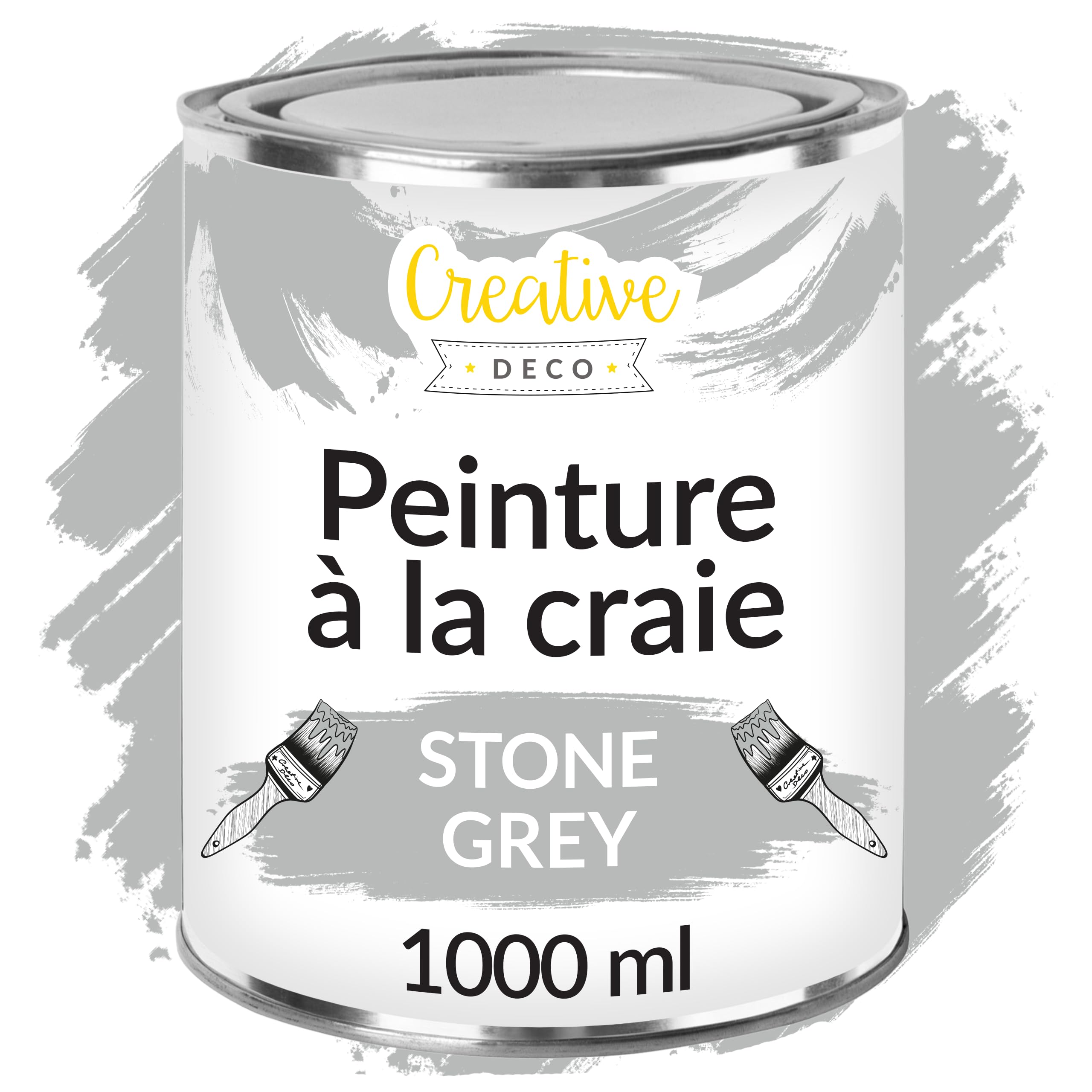 Creative Deco Peinture Grise Craie - 1L - Mat et Lavable