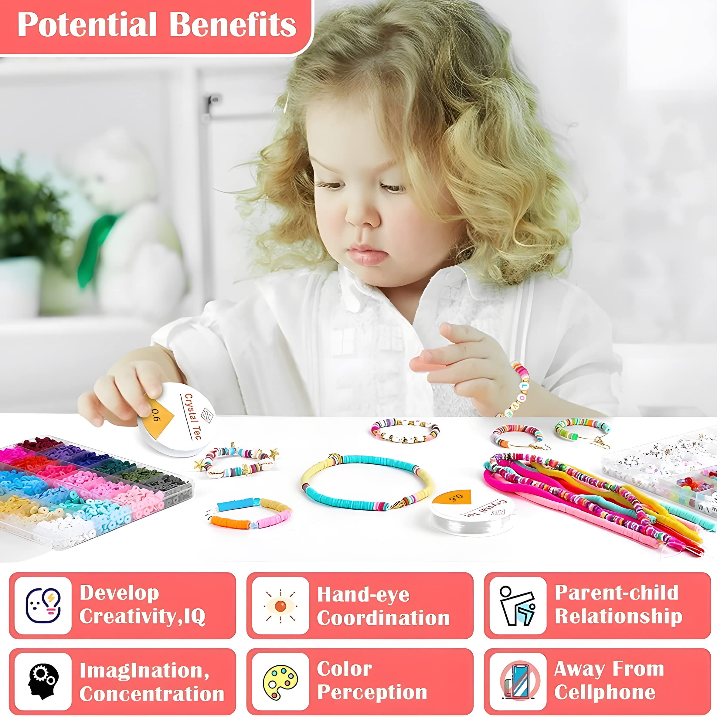 Perles Pour La Fabrication De Bijoux, Loisirs Créatifs, Bracelets, Colliers, Porte-clés (perles D'argile