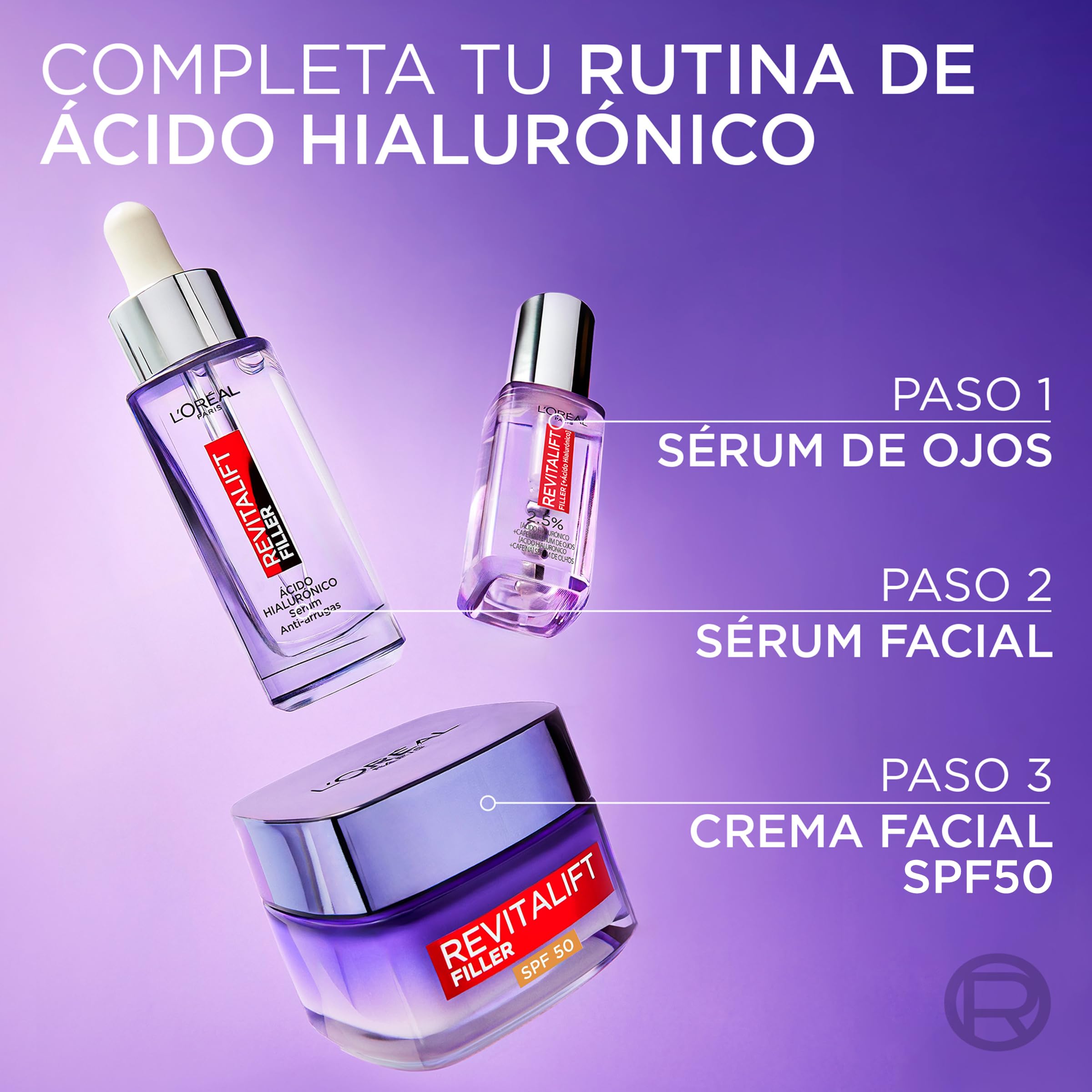 L'Oréal Paris Revitalift Filler Crema de Día Rellenadora con Protección Solar SPF 50, Anti-edad y Anti-arrugas, Con Ácido Hialurónico. Inspirado en Cosmética Coreana. Acabado no graso, 50ml — view 7