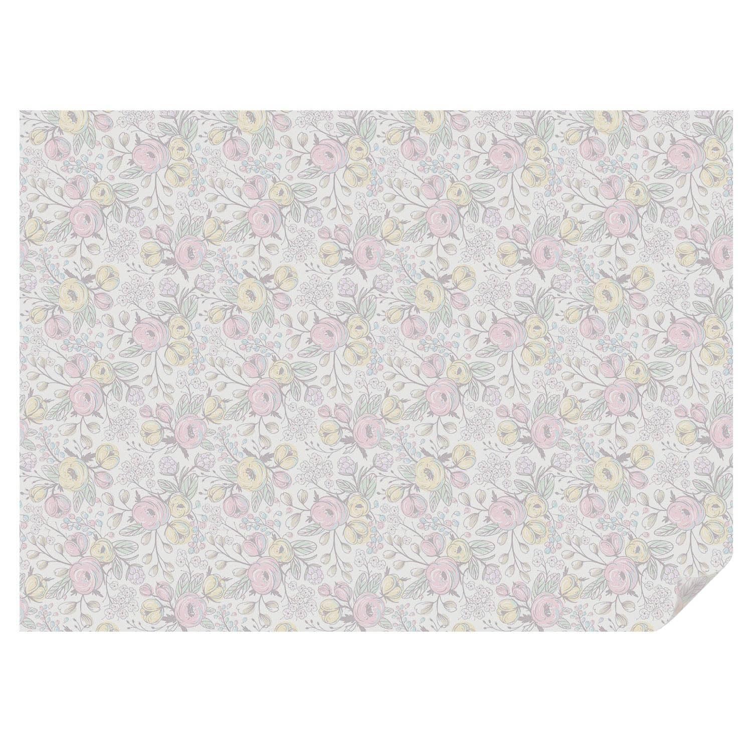 Film vitrail 200x146 cm autocollant et translucide avec motif floral pour fenêtre