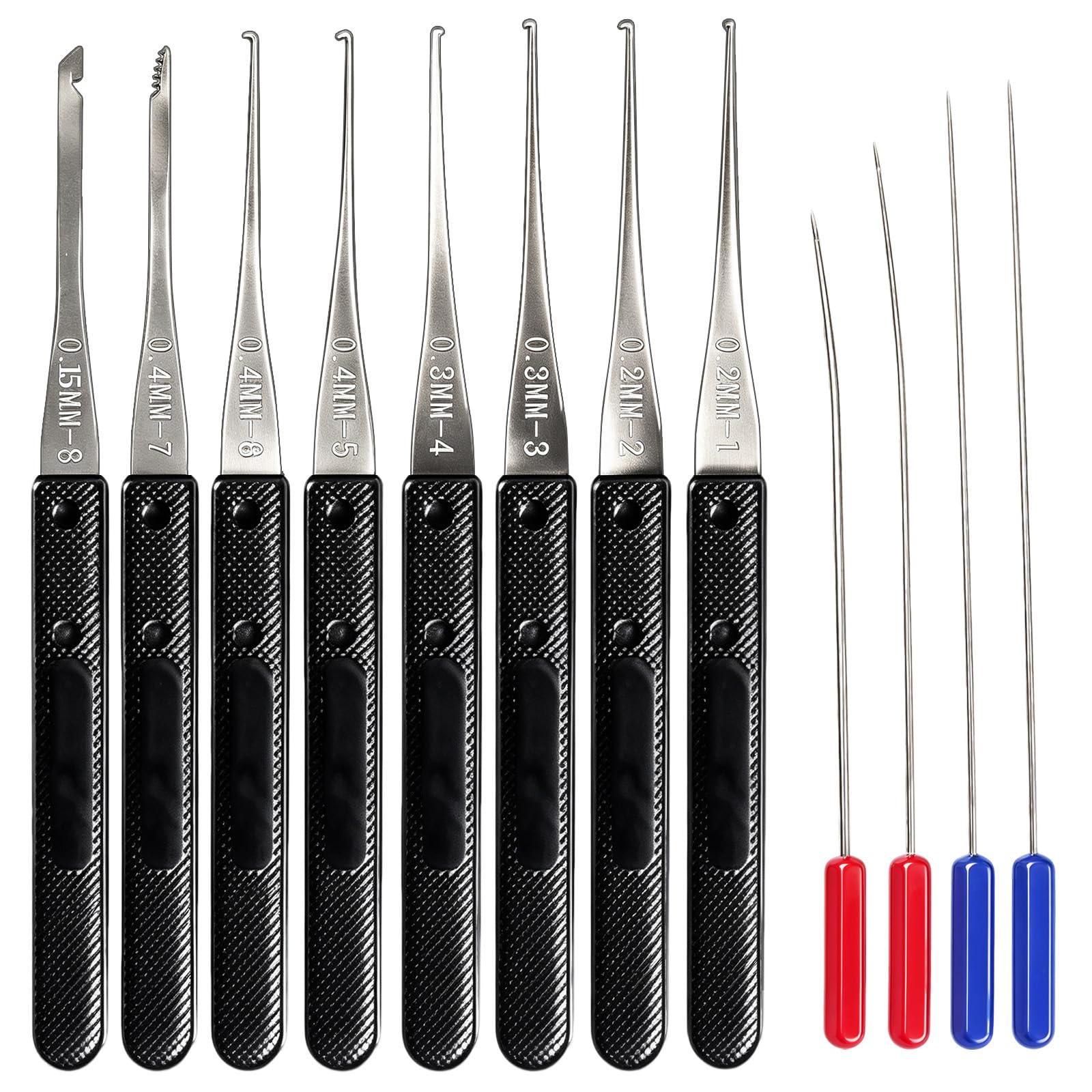 Broken Key Extractor Set – 12Pcs Lock Removal Tools, 0.15-0.4mm Snapped Key Puller Kit for Automotive Household Door Lock Ignition Repair Maintenance