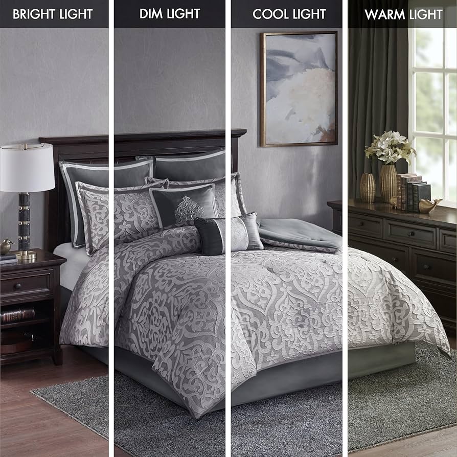 Amazon.com: Madison Park Odette Cozy Comforter Set Jacquard Damask