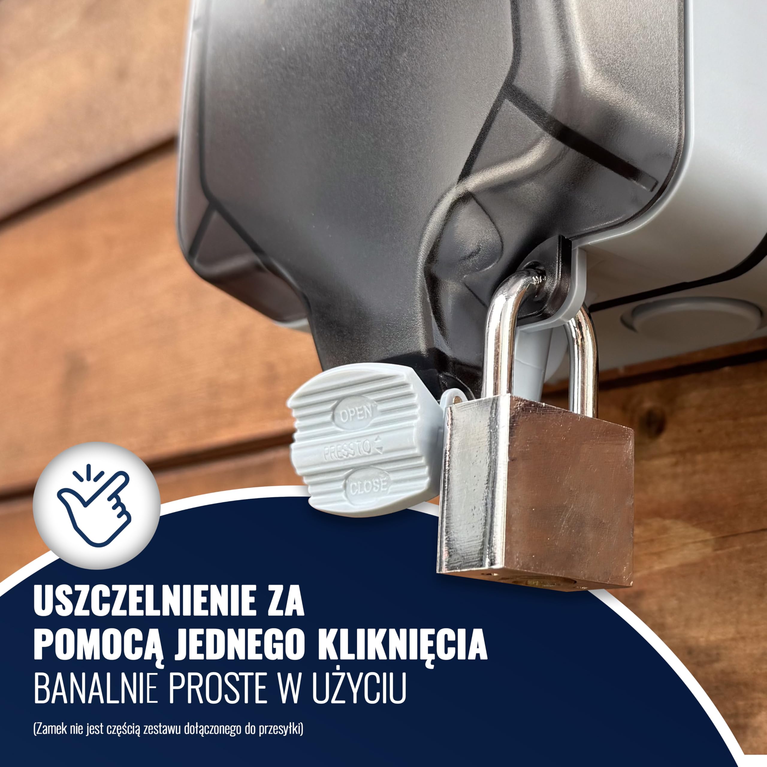 Poppstar wodoodporne gniazdko elektryczne, zewnętrzne, IP66 (gniazdko pojedyncze natynkowe z pokrywą na zawiasach), jasnoszare