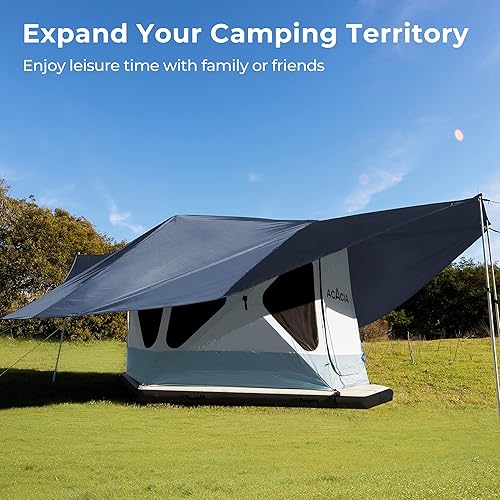 Miniatura 4 de ACACIA Toldo para 4 personas para sistema de campamento Space Acacia, PU2000 Lona impermeable para campamento de 4 estaciones, lona resistente al