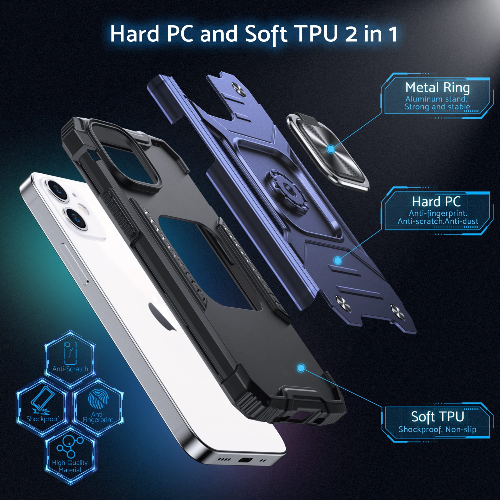 DASFOND Cover per iPhone 12 Luminosa Case, Custodia