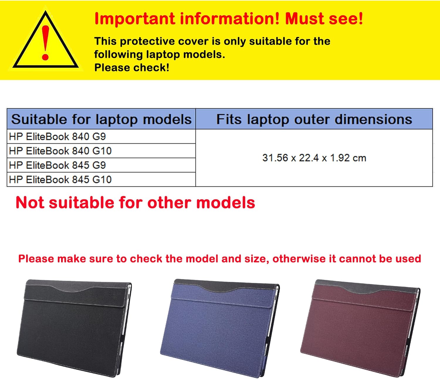 Laptop Case Cover for HP EliteBook 840/845 14 inch G9 G10 Notebook PC,2 in 1 PU Leather Bag Detachable Protective Shell Sleeve with Pen Holder (Navy Blue)